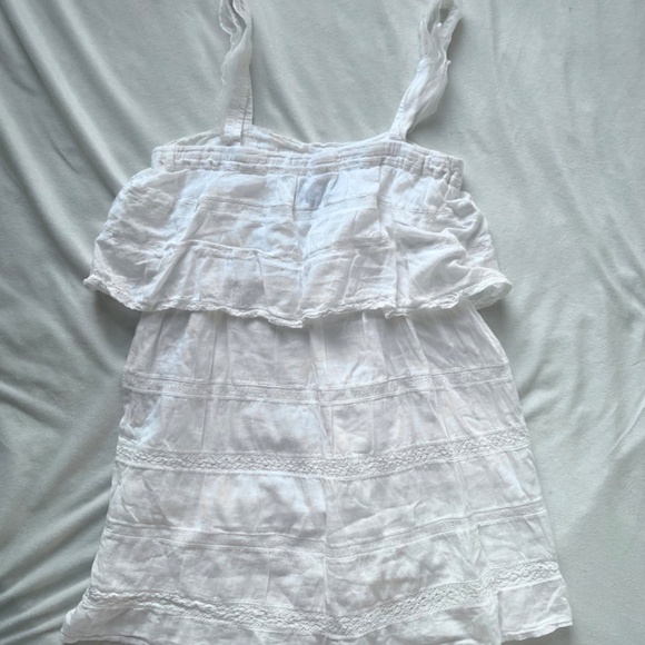 White ruffle tiered mini beachy dress - Picture 8 of 10